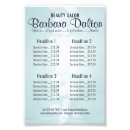Recherche de price list posters Esthéticien