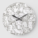 Recherche de chat noir et blanc horloges Motif