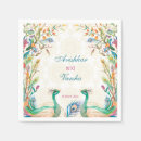 Recherche de paon serviettes Aquarelle