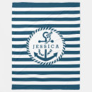 Recherche de ancre de bateau couvertures plaids Bleu marine
