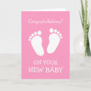 Recherche de empreinte du pied vœux cartes Bébé