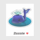 Recherche de baleine kawaii autocollants Bleu
