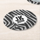 Recherche de zèbre noir et blanc dessous de verres Motif