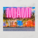 Recherche de coucher du soleil de miami cartes postales Coloré