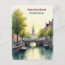 Recherche de vintage pays bas cartes postales Aquarelle
