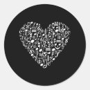 Recherche de symboles pour la musique autocollants Coeur