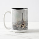 Recherche de tour eiffel paris france tasses Aquarelle