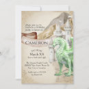 Recherche de dragon vert invitations Conte de fées