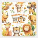 Recherche de girafe adorable autocollants Premier anniversaire