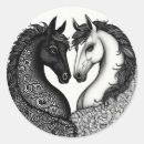 Recherche de cheval noir blanc autocollants Équin
