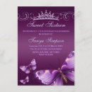 Recherche de tiara 16ans anniversaire invitations Papillon
