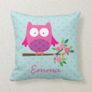 Recherche de rose de hibou coussins Jeune fille