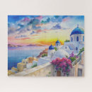 Recherche de santorini puzzles Aquarelle