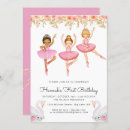 Recherche de ballet 1ans anniversaire invitations Aquarelle