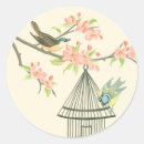 Recherche de oiseaux sur une branche autocollants Fleur