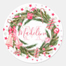 Recherche de christmas monogram autocollants Couronne de noël