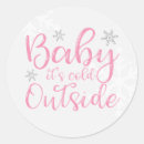 Recherche de dehors autocollants Baby shower d'hiver