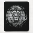 Recherche de lion noir tapis souris Noir et blanc