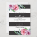 Recherche de rayures roses et blanches invitations Floral