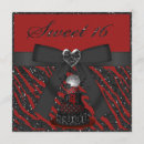 Recherche de bonbon rouge et noir 16 invitations Élégant