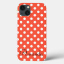 Recherche de pois orange et blanc iphone coques Élégant
