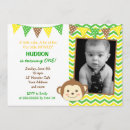 Recherche de singe bébé invitations Jaune