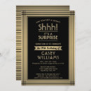 Recherche de shhh surprise party invitations Noir et or