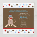 Recherche de singe de chaussette invitations Mignon