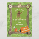 Recherche de sasquatch invitations Fête d'anniversaire de camping