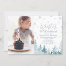 Recherche de silver 1ans anniversaire invitations Hiver onederland