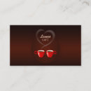 Recherche de coeur romantique cartes visite Rouge