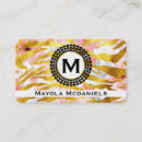Recherche de motif de zèbre cartes visite Monogramme