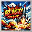 Recherche de fusée vintage posters Rétro