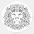 Recherche de tête lion autocollants Mandala