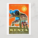 Recherche de safari au kenya cartes postales Vintage