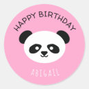 Recherche de anniversaire panda autocollants Rose