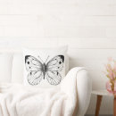 Recherche de papillon noir et blanc coussins Nature