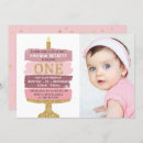 Recherche de rose gold 1ans anniversaire invitations Filles