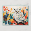 Recherche de hiboux colorés cartes postales Animal
