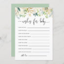 Recherche de souhaits pour le bébé invitations Verdure