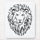 Recherche de lion noir tapis souris Noir et blanc