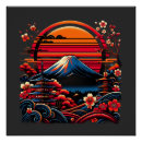 Recherche de fleur japonaise posters Mont fuji