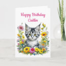 Recherche de jaune et gris anniversaire cartes Chaton