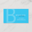 Recherche de initiales cartes visite Bleu