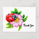 Recherche de coccinelles roses cartes postales Aquarelle