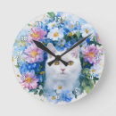 Recherche de chat floral horloges Animal de compagnie