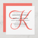 Recherche de de corail mariage invitations Simple