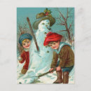 Recherche de houx cartes postales Bonhomme de neige