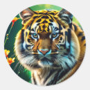 Recherche de tête de tigre autocollants Orange