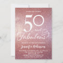 Recherche de 50ans anniversaire invitations Or rose